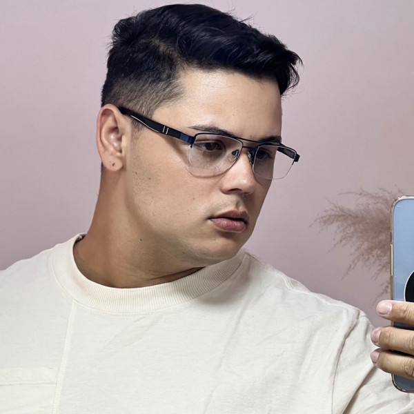 Armação de Óculos AQ240510 Retangular Azul